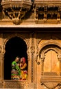 Indian woman dreddes in rajasthani traditional outfit