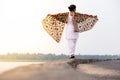 Indian woman feeling wind Royalty Free Stock Photo