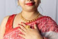 Indian woman with gold ornaments Royalty Free Stock Photo