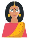 The traditional and beautiful Indian woman vector or color illustration