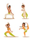 Indian woman man dancing vector isolated dancers silhouette icons people India dance show party movie, cinema cartoon Royalty Free Stock Photo