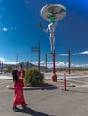 Indian woman photographs UFO alien in Baker California
