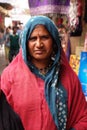 Indian woman posing on the street of Pushkar, India