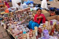 Indian woman selling bangels at Sadar Market, Jodhpur, India Royalty Free Stock Photo