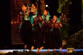 Indian women folk dancers stage performance