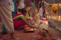 Indian women performing Chhath pooja Royalty Free Stock Photo