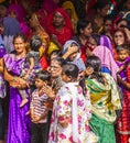 Indian women queue up for entrance to the annual Navrata Festival