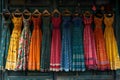 Indian Women\'s Fashion Dresses on Display in Retail Shop Market. Concept Indian Fashion, Women\'s