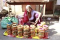 A indian women selling goods