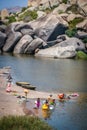 Indian women washing pots