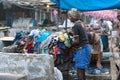 Indian workers washing clothes at Dhobi Ghat in Mumbai, Maharas Royalty Free Stock Photo