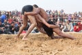 Indian wrestlers doing their practice during Camel festival in Rajasthan