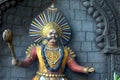 Indian Yakshagana dancer as king Wall art on the pillar of Flyover