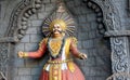 Indian Yakshagana dancer as king Wall art on the pillar of Flyover