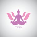Indian Yoga Lotus Logo Vector Royalty Free Stock Photo