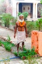 Indian yogi Baba Ramis commits rites sacred rituals.India,Anor,
