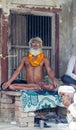 Indian yogi Baba Ramis commits rites sacred rituals.India, Anor , November 2016