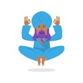 Indian yogi meditates. Yogi on white background. Indian yoga. Royalty Free Stock Photo