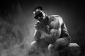 Indian young body builder man and fitness trainer Royalty Free Stock Photo