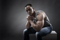 Indian young body builder man and fitness trainer Royalty Free Stock Photo