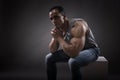 Indian young body builder man and fitness trainer Royalty Free Stock Photo