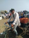 Indian young boy businessman an Indian market