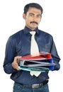 Indian Young Man Holding The Files Royalty Free Stock Photo