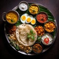 Indian yummy food closeup view with variety of appetizers and entrees Royalty Free Stock Photo