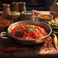 Indian yummy food closeup view with variety of appetizers and entrees Royalty Free Stock Photo