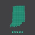 Indiana abstract dots state map. Dotted style.