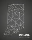 Indiana black outline vector polygonal triangle map