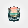 Indiana dunes national park logo vector symbol illustration design, indian dune seashore logo Royalty Free Stock Photo