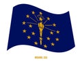 Indiana Flag Waving Vector Illustration on White Background. USA State Flag Royalty Free Stock Photo