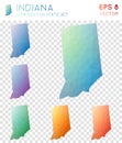 Indiana geometric polygonal maps, mosaic style us.