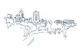 Indiana Indianapolis vector sketch line usa landscape hand drawn