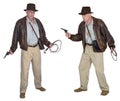 Indiana Jones Style Action Hero Isolated Royalty Free Stock Photo