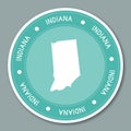 Indiana label flat sticker design.