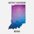 Indiana map in geometric polygonal,mosaic style.