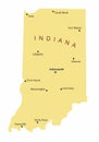 Indiana cities map Royalty Free Stock Photo