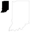 Indiana map - state in the midwestern region of the United States Royalty Free Stock Photo