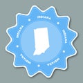 Indiana map sticker in trendy colors.