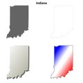 Indiana outline map set