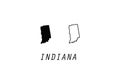 Indiana outline map state shape USA America borders