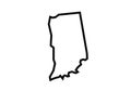 Indiana outline map state shape