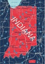 Indiana state detailed editable map Royalty Free Stock Photo