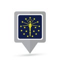 Indiana state flag map icon Royalty Free Stock Photo