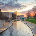 Indiana State Museum at sunset Royalty Free Stock Photo