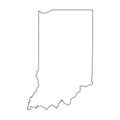 Indiana, state of USA - solid black outline map of country area. Simple flat vector illustration