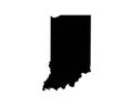 Indiana US Map. IN USA State Map. Black and White Hoosier State Border Boundary Line Outline Geography Territory Shape Vector Illu