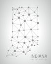 Indiana vector dot grey outline triangle perspective modern map